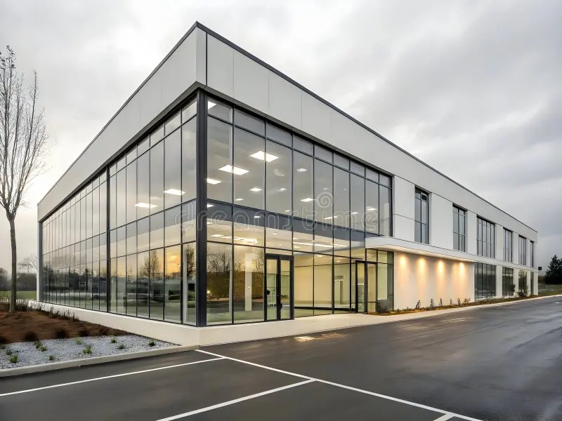 Commercial office building with security film