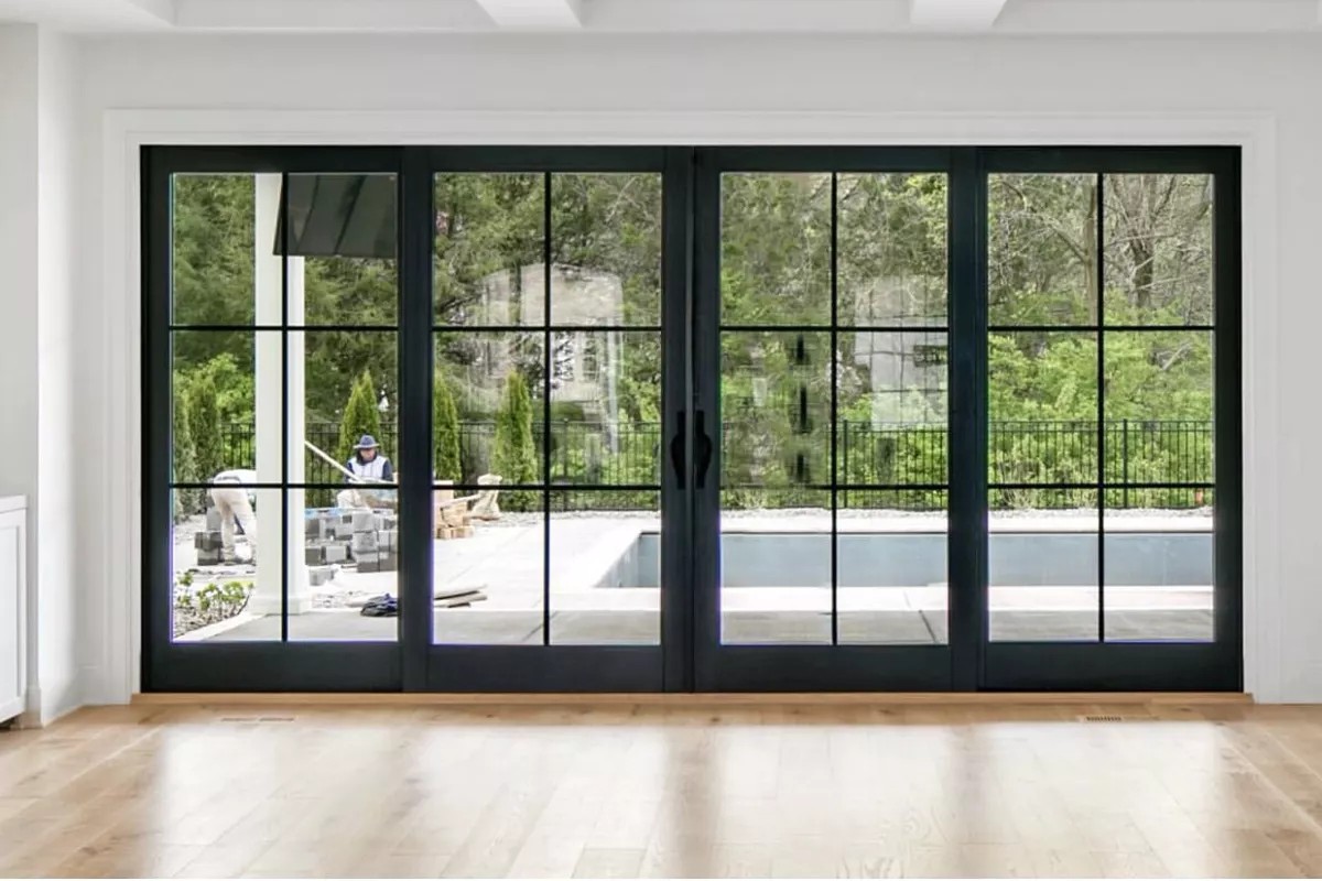 Commercial office building glass facade