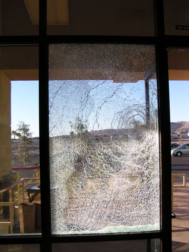 Unprotected vulnerable glass storefront